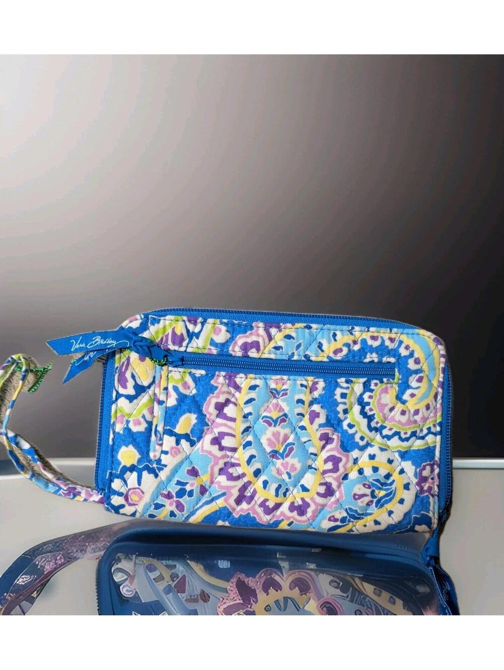 Vera Bradley Capri Paisley zip around wristlet wallet Blue‎